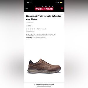 Timberland Pro Composite Toe Leather Work Shoes 10M